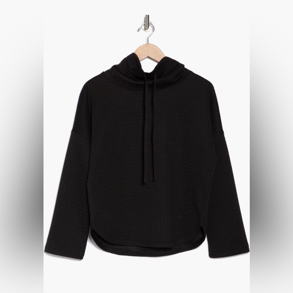Max Studio Funnel Neck Waffle Knit Pullover - Picture 3 of 4